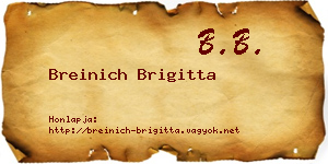 Breinich Brigitta névjegykártya